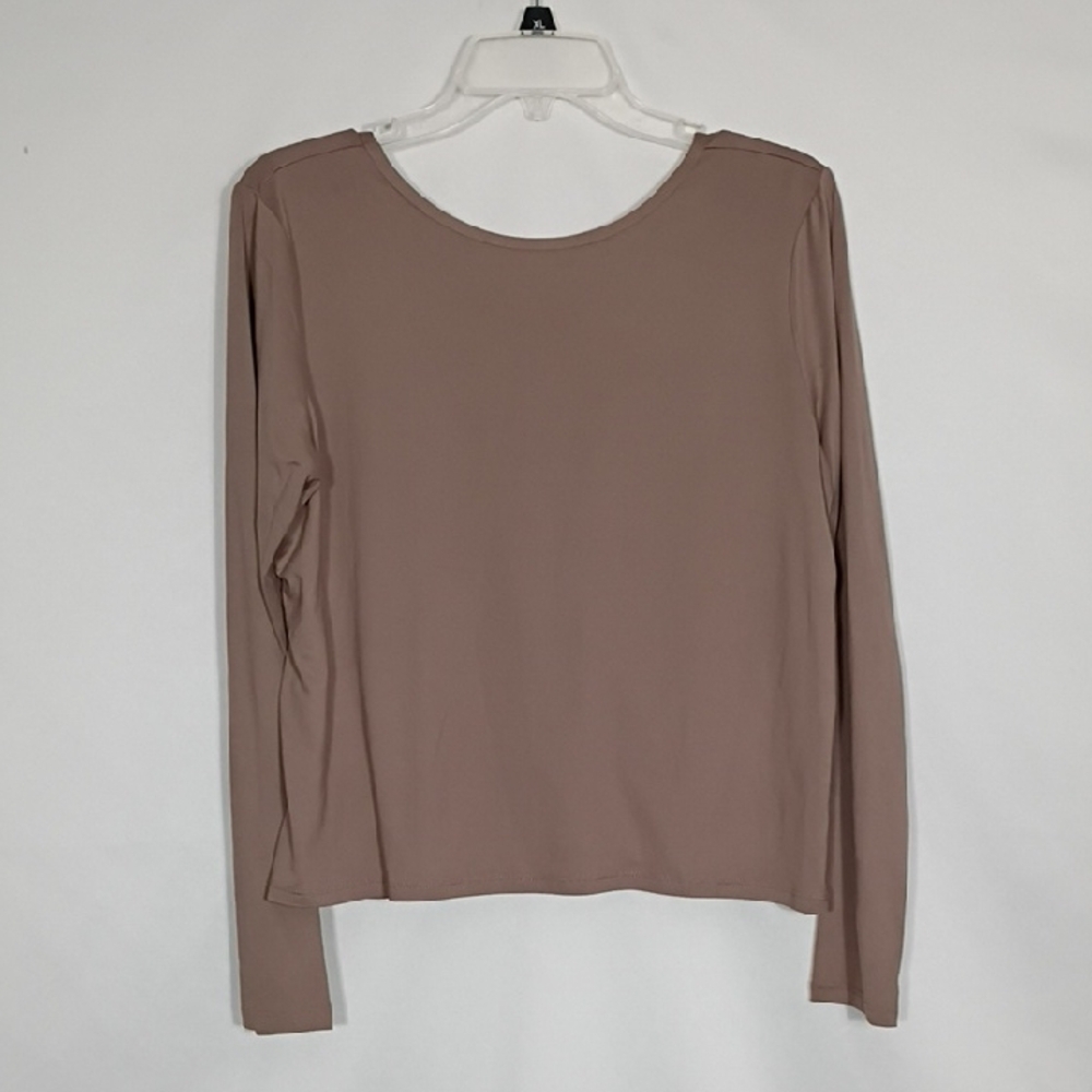 NWT Kyodan Long Sleeve Antler Solid Moss Jersey Criss Cross Back Women Sz Large
